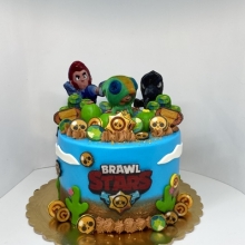Детский торт декорированный любимыми героями brawl stars.