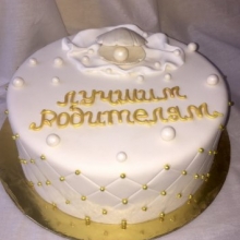 Торт Жемчужная свадьба с ракушкой и жемчужиной заказать в Минске