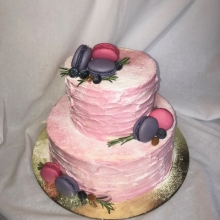 Нежный розовый свадебный торт без мастики заказать в Минске недорого.