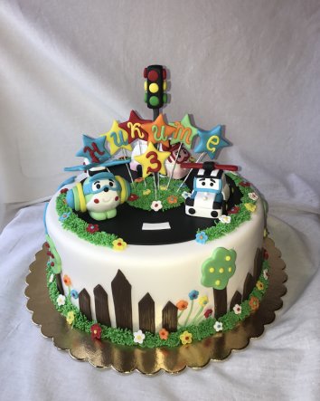 Торт с героями мультфильма робокар поли детский 